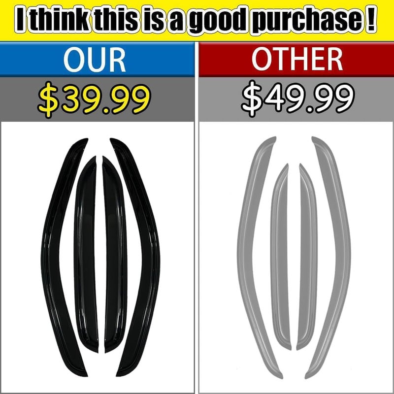 LETINGFAR Tape-on Rain Guards for 2007-2014 Chevy Tahoe, for 2007-2014 Chevrolet Tahoe Accessories，Side Vent Visors Shades Window Deflectors for Chevrolet Tahoe - Image 2
